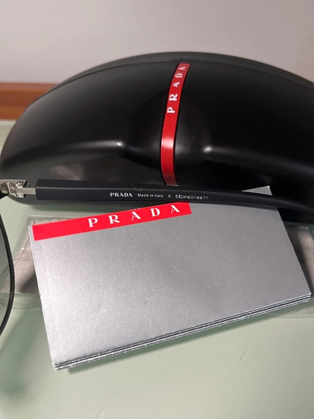 Prada Lina Rossa SPS 52W Silver Aviator Sunglasses with Black/Grey Lenses